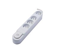 Chacon Multiprise CHA48850 - 4 prises 16A, 1,5 m, interrupteur/disjoncteur, sans parafoudre, blanc