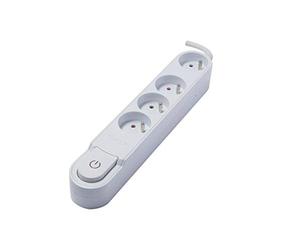 Chacon Multiprise Design sans parafoudre avec Interrupteur/Disjoncteur 1,5 m 4 Prises Blanc