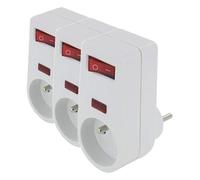 CHACON Prise parafoudre 1x16A 3500W 250V - Blanc - on/Off (Lot de 3)