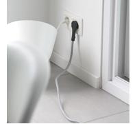 CHACON Prolongateur textile 5m 3x1,5m2 textile cable & noire fiche plate noir/blanc