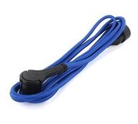 Chacon - Prolongateur textile fiche plate 3m - bleu et noir