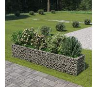 Chaduof Jardinière surélevée gabion en acier galvanisé 270 × 50 × 50 cm, bac à plantes, parterre d'herbes, kit de plate-bande surélevée, bac à plantes, jardinière verticale - 143563