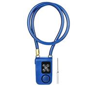 Chaîne antivol antivol 110 dB - Serrure intelligente sans larme de sécurité - 4 mots de passe numériques - Cadenas à combinaison étanche - Pour portes de vélo, moto, portail, vélo, bleu