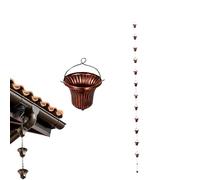 Chaîne attrape-pluie - Accessoires de rechange décoratifs de rechange pour gouttière avec 12 tasses, pour jardin, cour, ferme, patio, terrasse, balcon, villas, 3,8 m