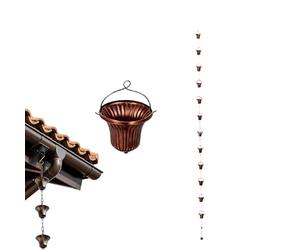 Chaîne attrape-pluie - Accessoires de rechange décoratifs de rechange pour gouttière avec 12 tasses, pour jardin, cour, ferme, patio, terrasse, balcon, villas, 3,8 m