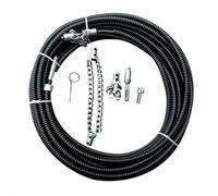 Chaîne de détartrage d’égout à arbre flexible 6 mm, outil curage tuyau rotatif câble avec poussoir, outil multi-usage débouchage canalisation (1.5Meter,Noir)