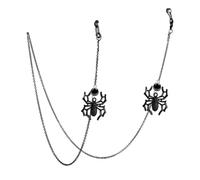 Chaîne de lunettes noire d'Halloween avec des accents chauve-souris et araignées pour un look mystérieux pour une fête d'Halloween