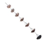 Chaîne de pluie de jardin avec sections de coupe | Guide d'eau en fer pour terrasse, pergola, décoration de cour, 130 cm de long, crochet supérieur