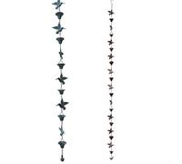 Chaîne de pluie décorative de 2,6 m pour gouttière de rechange - Drainage d'avant-toit en métal antirouille pour jardin, terrasse, fontaine, extérieur, bleu marron (bleu)
