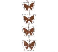Chaîne de pluie décorative en forme de papillon pour l'extérieur - Guide d'eau de pluie en métal avec effet carillon - Convient pour le jardin et la terrasse (papillon)