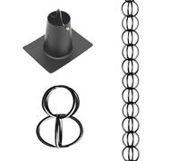 Chaine de pluie en aluminium,Chaine de pluie pour gouttiere japonaise,revêtement en Poudre Noire,pour L'ExtéRieur Et La DéCoration De La Maison Et du Jardin éVacuation Efficace des Eaux Pluviales