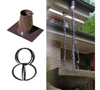 Chaine de pluie en aluminium,Chaine de pluie pour gouttiere japonaise,revêtement en Poudre Noire,pour L'ExtéRieur Et La DéCoration De La Maison Et du Jardin éVacuation Efficace des Eaux Pluviales