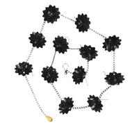 Chaîne de Pluie en Fer Noir avec 12 Gobelets pour Gouttière 2,6 m | Crochet, Évacuation Verticale, sans Perçage Mural, Réduit les Flaques au Sol, Décoration Moderne pour Jardin et Porche