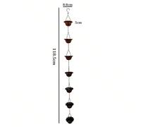 Chaîne de pluie en forme de tasse de lotus en bronze, chaîne de collecte d'eau de pluie en métal de style zen oriental, chaîne de drainage décorative suspendue, convient pour les cours chinoises, les