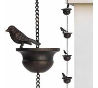 Chaîne de pluie gouttière Carillon Décoratif, Bronze Foncé, Avec Crochet, | Mobile Évacue l'eau effet fontaine carillon et bijou décoratifs pour extérieur cadeau crémaillère