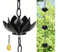 Chaîne de Pluie Lotus Noir - Élégante Chaîne Suspendue d'Extérieur pour Drainage Décoratif