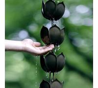 Chaîne De Pluie pour Cour Japonaise, Récupérateur d'eau De Pluie pour Villa, Descente Pluviale à Pétales, Décoration De Jardin Extérieur, Installation Facile., 150cm (5ft)