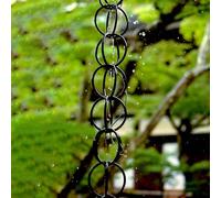 Chaine de Pluie Pour Gouttiere,Chaine de Pluie Japonaise,Remplacement Pratique et Esthétique des Descentes de Gouttières,Décoration de Jardin,Pour Porches,Terrasses,Villas,Cafés,Cours 3m(10ft) Noir