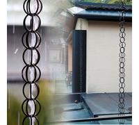 Chaine de Pluie Pour Pergola,Chaine de Pluie Japonaise,Remplacement Pratique et Esthétique des Descentes de Gouttières,Décoration de Jardin,Pour Porches,Terrasses,Villas,Cafés,Cours 2.6m Noir