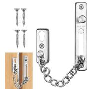 Chaîne de porte en acier inoxydable 304,entrebailleur de porte,securite porte d'entrée, chaine de porte d entree, chaine de sécurité, crochet pour entrebailleur une porte (argenté)