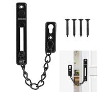 Chaine de Porte,entrebailleur de Porte,Securite Porte Entree,Verrou Porte interieure,Chainette Porte Entrée,Chaine de Porte Securite,en Acier Inoxydable 304 (noir)