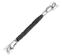 Chaîne de porte robuste en acier inoxydable 304 Loquet de sécurité pour portes d'entrée - Entrebâilleur de porte antivol avec clé pour accès pour la sécurité de l'hôtel et de la maison Noir (300)