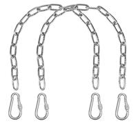 Chaîne de suspension - Lot de 2 - 60 cm - Mousquetons à ressort - 4 pièces - Usage intensif - Pour hamac fauteuil et sac de frappe