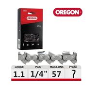 Oregon Chaîne de tronçonneuse 24AP057E – 1/4 pouce profil bas – 1,1 mm – 57 maillons – 25 cm