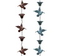 Chaîne d'eau décorative avec système de drainage pour toit Motif oiseaux