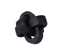 Chaîne décorative en bois à 3 maillons - 9,5 cm - Décoration de table en bois sculpté à la main - Nœud pour entrée de table rustique - Noir