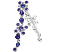 Chaîne Fleur Strass pour Robe, Col et Paquet, Bleu, Cristal Alliage | Appliqué Décoratif DIY pour Ceinture, Jupe, Serrage-tête, Projets Créatifs, Finition Chic, Format Bleu