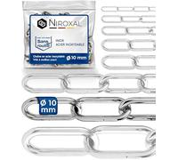 Chaîne inox A4 / 316 10 mm - 1 m - lot de 3 - chaîne robuste - extérieur qualité marine