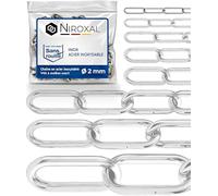 Chaîne inox A4 / 316 2 mm - 20 m - lot de 1 - chainette fine décorative - extérieur qualité marine