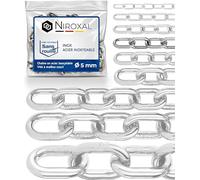 Chaîne inox A4 / 316 5 mm à maillons courts - 2 m - lot de 3 - chaîne à maillons courts polyvalente - extérieur qualité marine