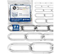 Chaîne inox A4 / 316 8 mm - 2 m - lot de 1 - chaîne robuste - extérieur qualité marine