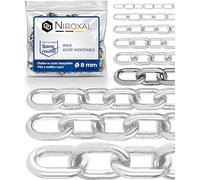 Chaîne inox A4 / 316 8 mm à maillons courts - 1,5 m - lot de 1 - chaîne à maillons courts robuste - extérieur qualité marine
