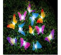 Chaîne lumineuse d'énergie solaire 12led fibre papillon chaîne lumineuse solaire décoration de jardin de Noël