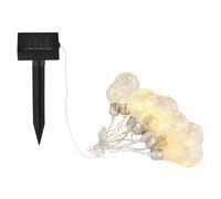 Chaîne lumineuse solaire à LED, ampoules à incandescence, chaîne lumineuse d'extérieur, lampe solaire, piquet de terre, 2 modes, 10x LED blanc chaud, L 380 cm