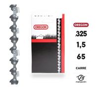 Chaîne Oregon pour tronçonneuse .325" 1,5 mm. 65 maillons. Gouge profil carré. Super 20