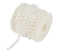 Chaîne Perle 8 mm, Guirlande de Perles Artificielles ABS pour Décoration Mariage, Maison, Événement (Blanc)