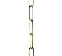 Chaîne pour lustre à maillons ouverts ElekTek pour appareils d’éclairage et chandeliers suspendus. Taille moyenne de maillon de 38 mm x 15 mm - pack de 2 m Laiton