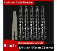 Chaîne pour Mini tronçonneuse 8 pouces 1/4 "P scie électrique 45 noeuds 22 couteaux lame de scie sans fil Mini barre de scie guide de chaîne tronçonneuse 3pcs 8-inch Chain