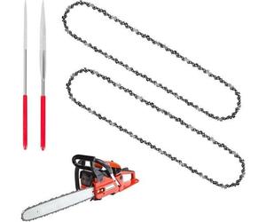 Chaînes 40 cm 3/8 pouces LP 13 mm - 59 maillons - Stihl, Dolmar, Husqvarna, Einhell, Makita - Affûteur de chaîne - lot de 2