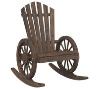 Chaise à Bascule Adirondack en Bois de Sapin Massif pour Extérieur | Bois de sapin massif,assise ergonomique,dossier incliné,accoudoirs roue de chariot,110 kg par siège