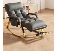 Chaise à Bascule Adulte Confortable,Fauteuil Relax Inclinable avec Repose-Jambes et Rouleaux de Massage,Rembourrage Coton Poupée,Structure Acier Carbone J
