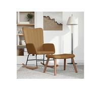 Chaise à Bascule avec Repose-pied Chaise de Relaxation Siège de Relaxation Fauteuil de Salon Salle de Séjour Salon Marron Velours 327762