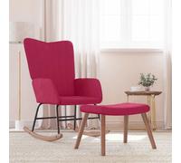 Chaise à Bascule avec Repose-pied Vert Foncé Velours Siège Fauteuil vidaXL