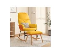 vidaXL Chaise à Bascule avec Tabouret Siège de Relaxation Chaise de Salon Fauteuil de Relaxation Meuble de Salle de Séjour Jaune Moutarde Tissu 3097407 Jaune