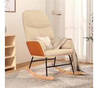Chaise à bascule - Blanc crème - Tissu - Similicuir - 1 place - Design contemporain