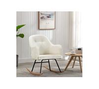vidaXL Chaise à bascule Blanc crème Velours